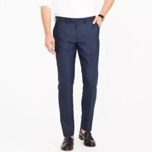 J Crew Men's Bowery Dress Pants in Stretch Chino Navy Size W33 L32 NWT